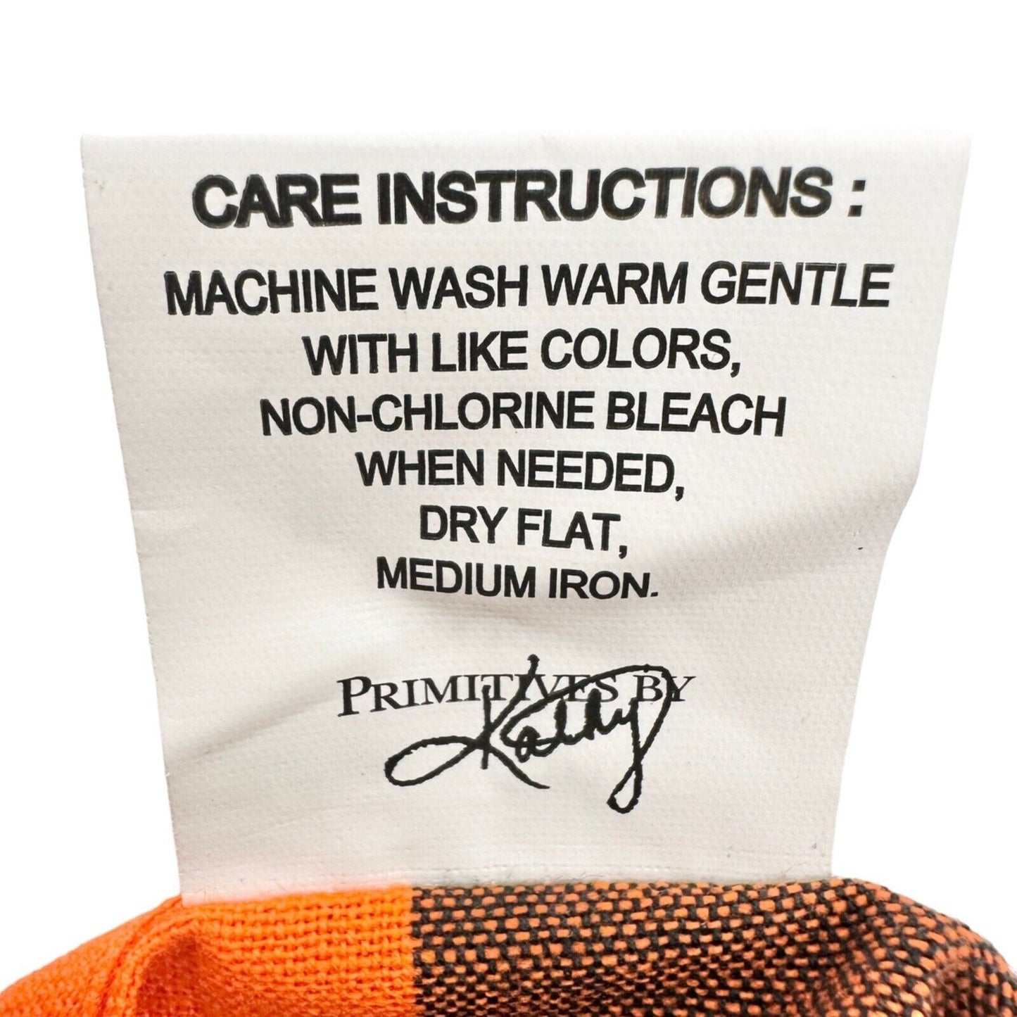 Primitives by Kathy Dish Towels 20x28 Orange Black Plaid Fall Halloween  NWT