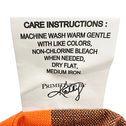 Primitives by Kathy Dish Towels 20x28 Orange Black Plaid Fall Halloween  NWT