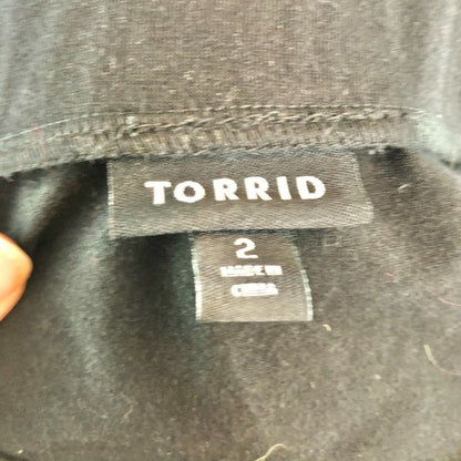 Torrid Black Off Shoulder Bell Knit Top Size 2 Bell Sleeves Elastic Waist