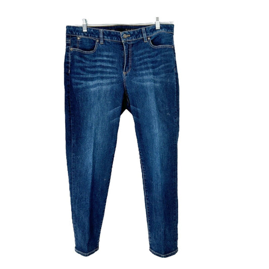 Talbots Womens Curvy Ankle Jeans 14P Medium Wash Stretch Denim