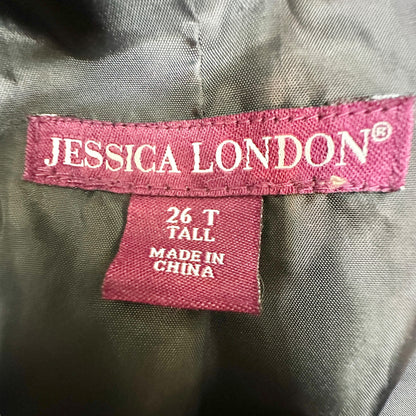 Jessica London Winter Coat Womens 26T Wool Blend Toggle Closure Removable Hood