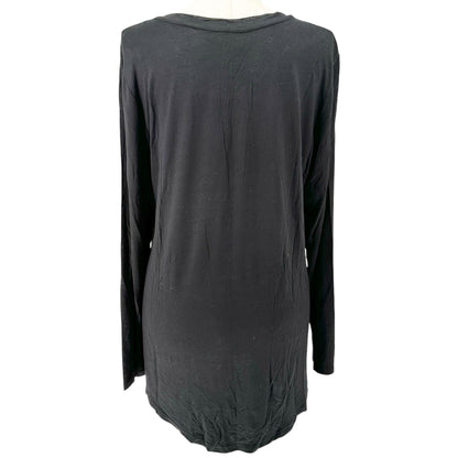 Latched Mama Nursing Tee Womens Size 1X Black Long Sleeve Layered V-Neck Top