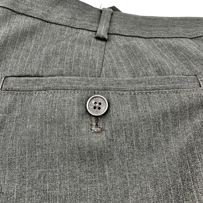 Van Heusen Mens Gray Pinstripe Dress Pants 40x30 Flat Front