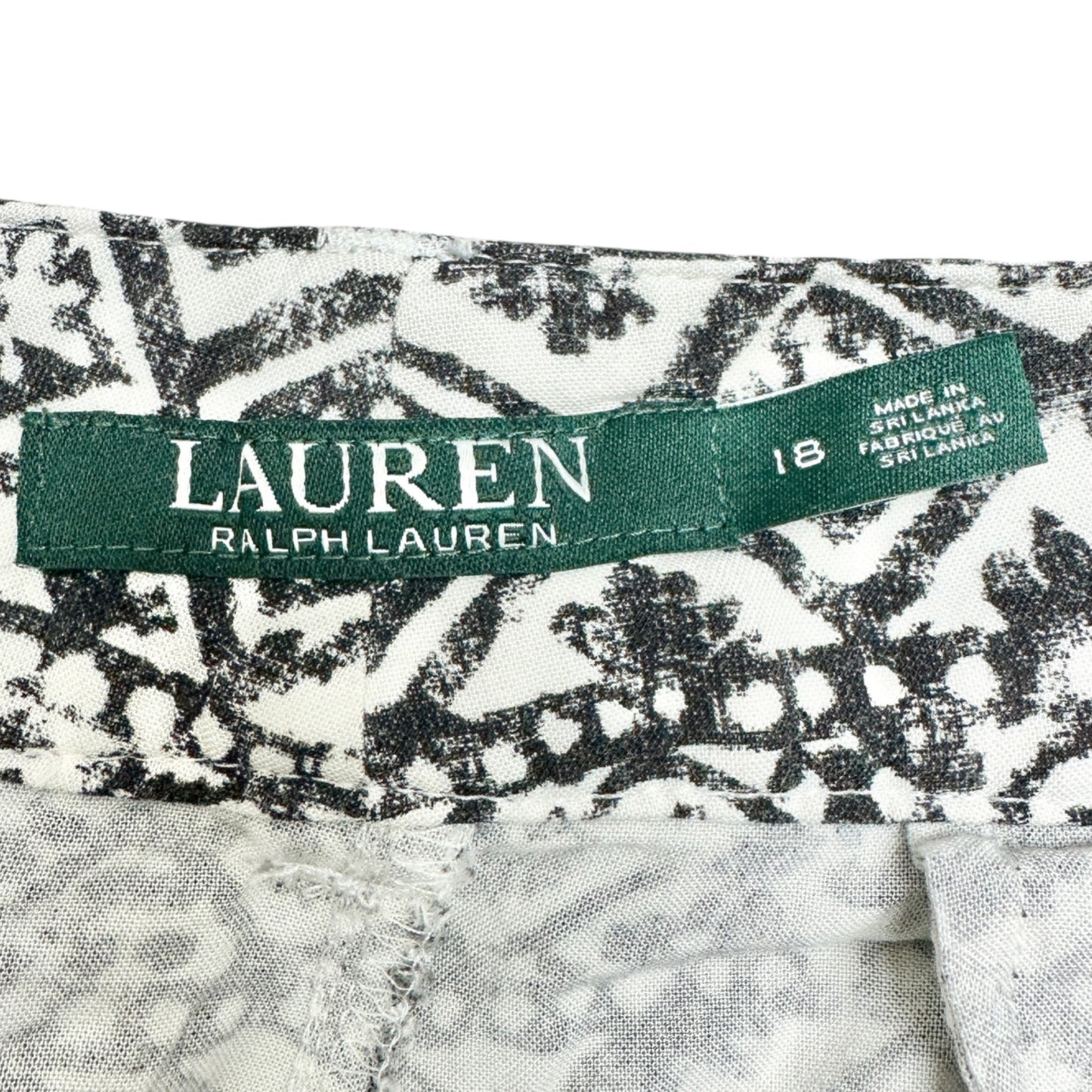 Lauren Ralph Lauren Pants Womens Size 18 Black White Geometric Viscose Relaxed