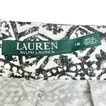 Lauren Ralph Lauren Pants Womens Size 18 Black White Geometric Viscose Relaxed