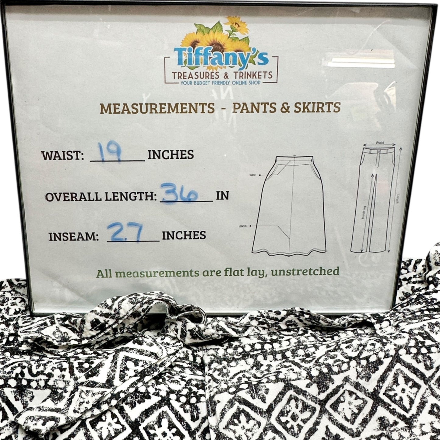 Lauren Ralph Lauren Pants Womens Size 18 Black White Geometric Viscose Relaxed