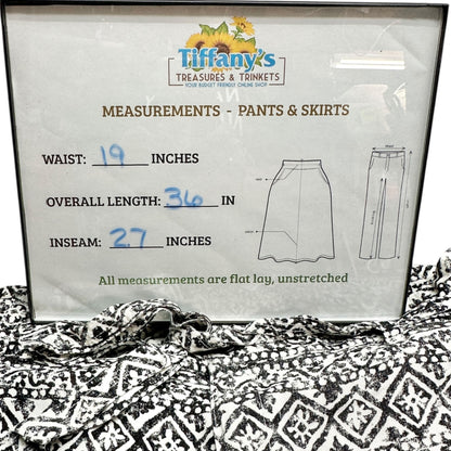 Lauren Ralph Lauren Pants Womens Size 18 Black White Geometric Viscose Relaxed