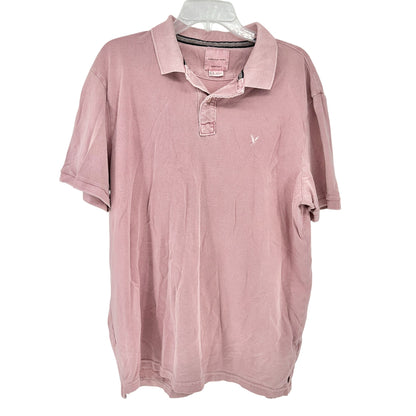 American Eagle Mens Dusty Pink Polo Shirt XL Super Soft Casual SS 100% Cotton