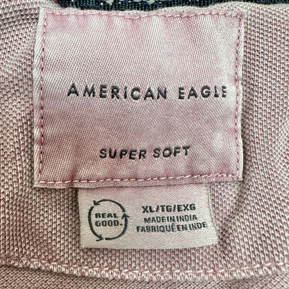 American Eagle Mens Dusty Pink Polo Shirt XL Super Soft Casual SS 100% Cotton