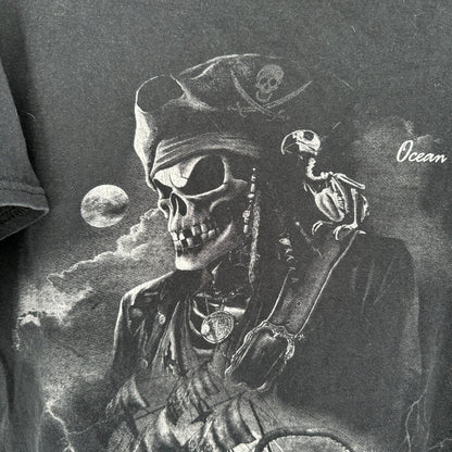 Gildan Heavy Cotton T-Shirt XL Black Pirate Skull Graphic Ocean City MD