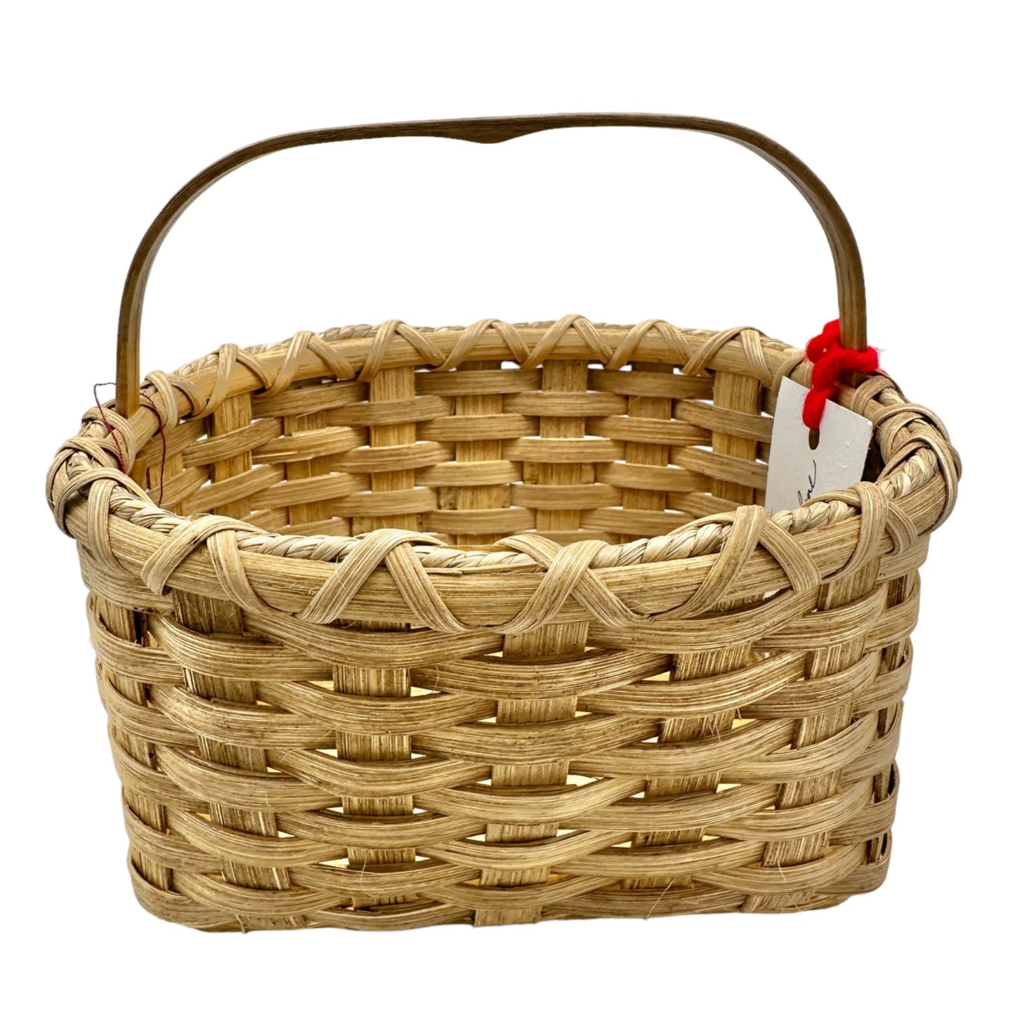 Handmade Basket Live Laugh Love Metal Accents Wood Base and Handle Small Cute