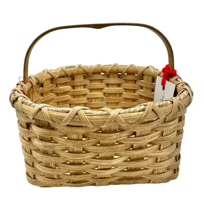 Handmade Basket Live Laugh Love Metal Accents Wood Base and Handle Small Cute