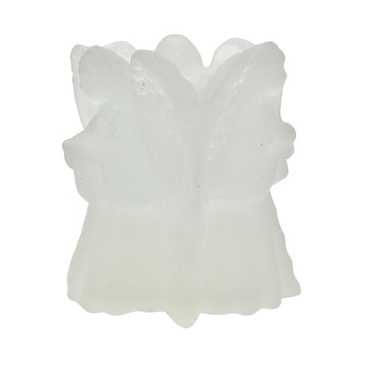 Enesco Glass Angels Candle Holder Frosted Votive 3 sided 4 x 4 x 4 in Box