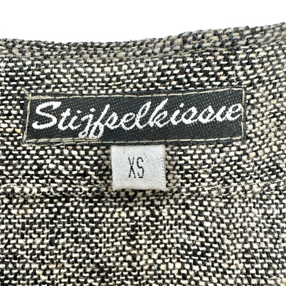 Stijfselkissie Shirt Jacket Womens XS Gray Textured Linen Drape Style Pockets