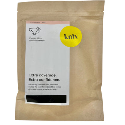 KNIX Zones+ Ultra Leakproof Bikini Back Coverage Womens XS Black Sealed Package