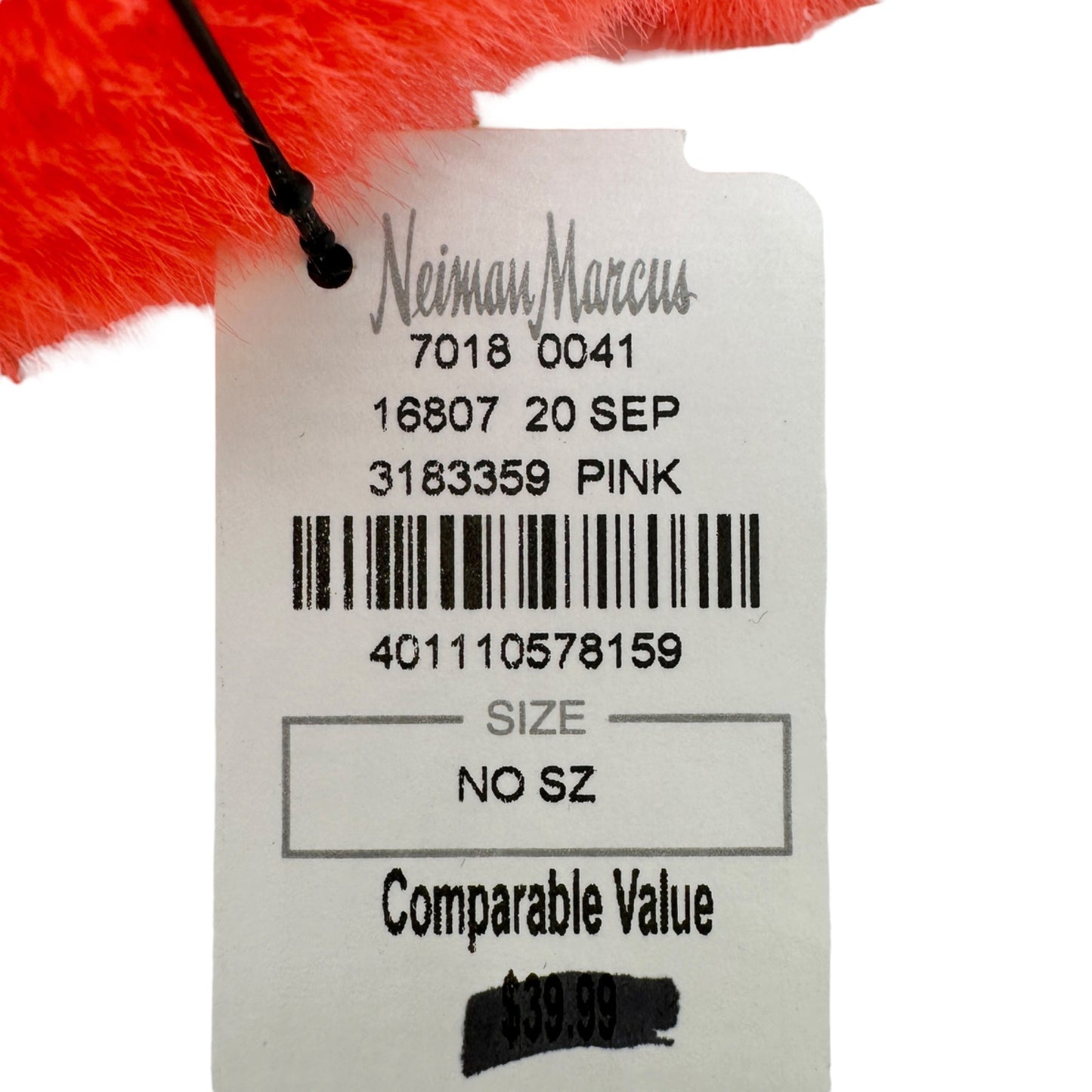 Neiman Marcus Earmuffs One Size Melon Faux Fur NWT