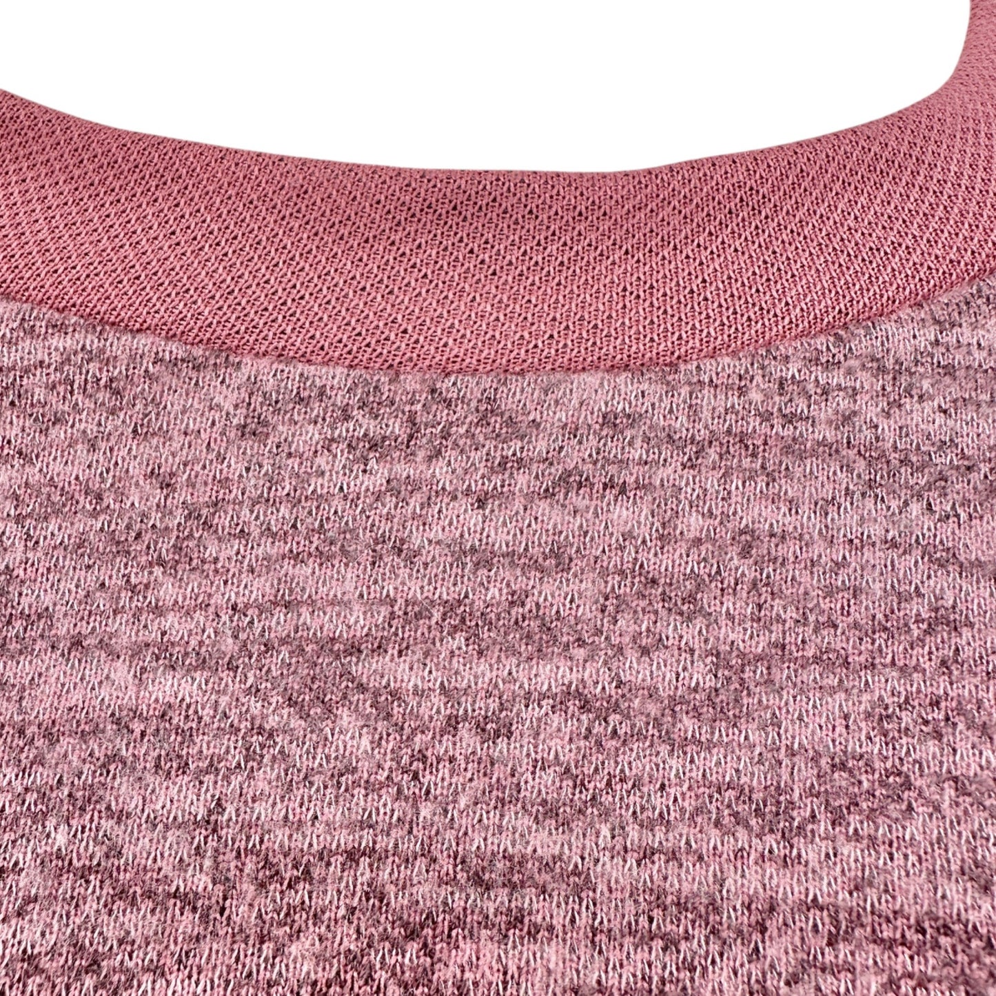 Cure Drawstring Hem Crop Top Womens M Heathered Pink Long Sleeve Polyester Blend