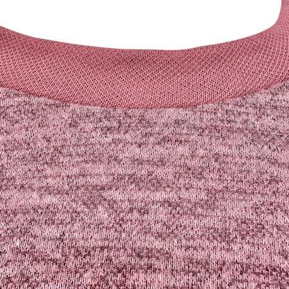 Cure Drawstring Hem Crop Top Womens M Heathered Pink Long Sleeve Polyester Blend