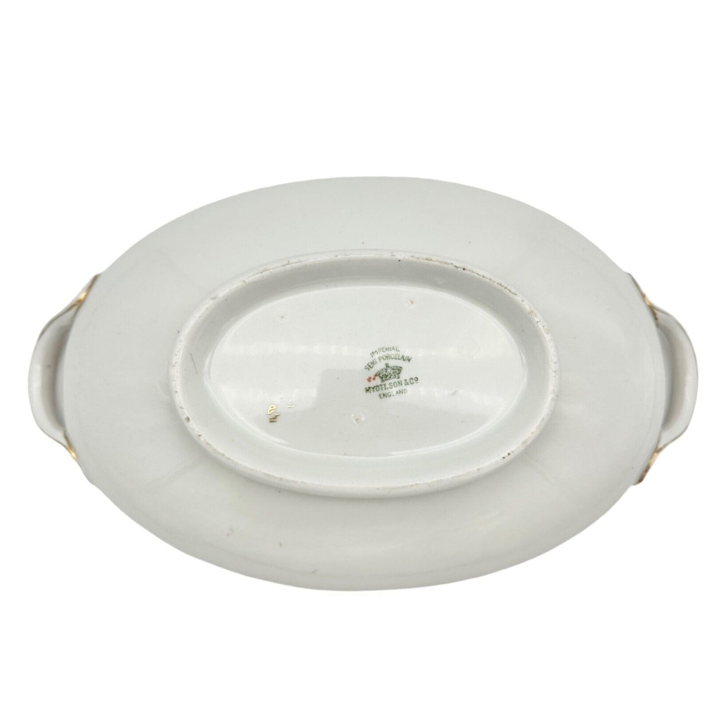 Myott Son & Co Soup Bowl Lid 12 x 7.5 Cream Pink Floral Imperial Semi Porcelain