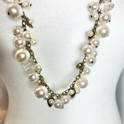 Chloe & Isabel Pearl + Crystal Long Drop Necklace N012 EUC