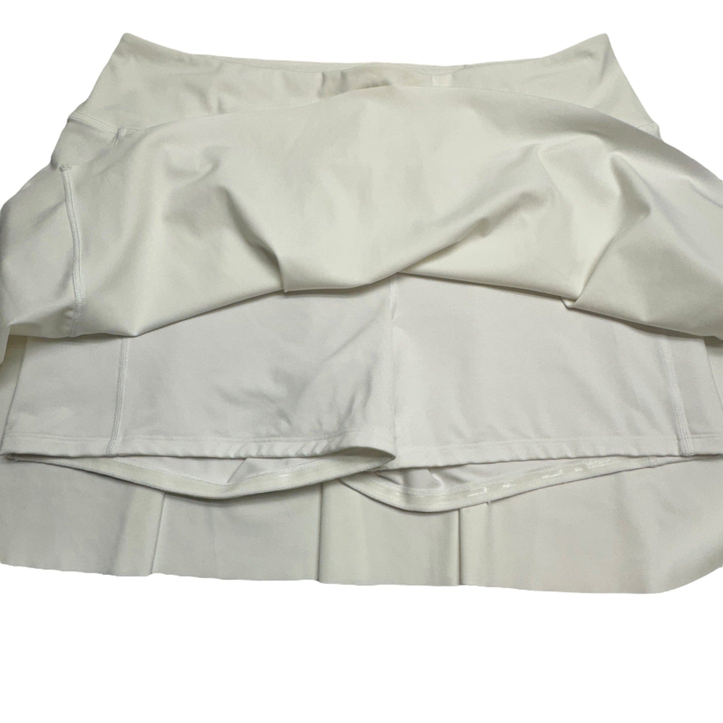 Athleta Ace Tennis Skort Womens XL White Poly Spandex Activewear Zip Pocket