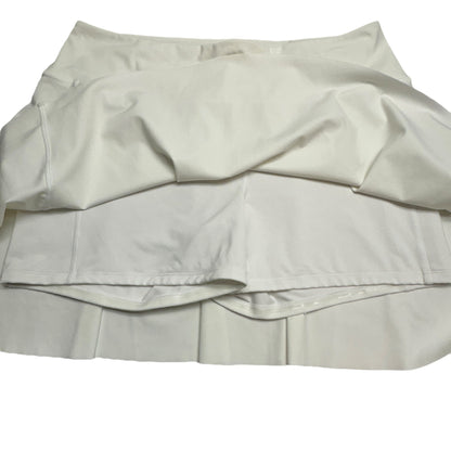 Athleta Ace Tennis Skort Womens XL White Poly Spandex Activewear Zip Pocket