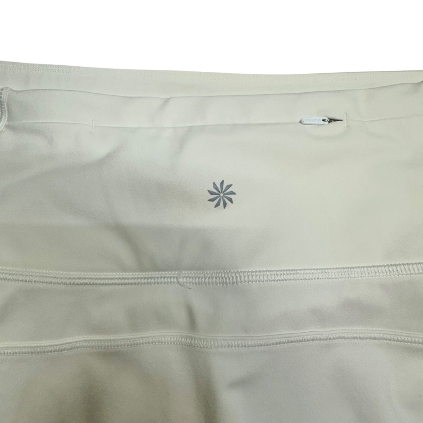 Athleta Ace Tennis Skort Womens XL White Poly Spandex Activewear Zip Pocket