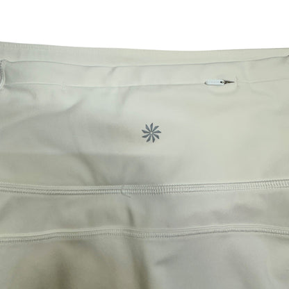 Athleta Ace Tennis Skort Womens XL White Poly Spandex Activewear Zip Pocket