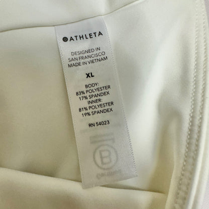 Athleta Ace Tennis Skort Womens XL White Poly Spandex Activewear Zip Pocket