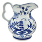 Vintage Seymour Mann China Blue Fine Porcelain Pitcher Floral Patterns Scalloped