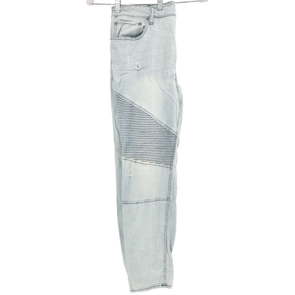 Original Use Jeans Mens 36 Light Wash Skinny Fit Distressed Detail Striped Panel