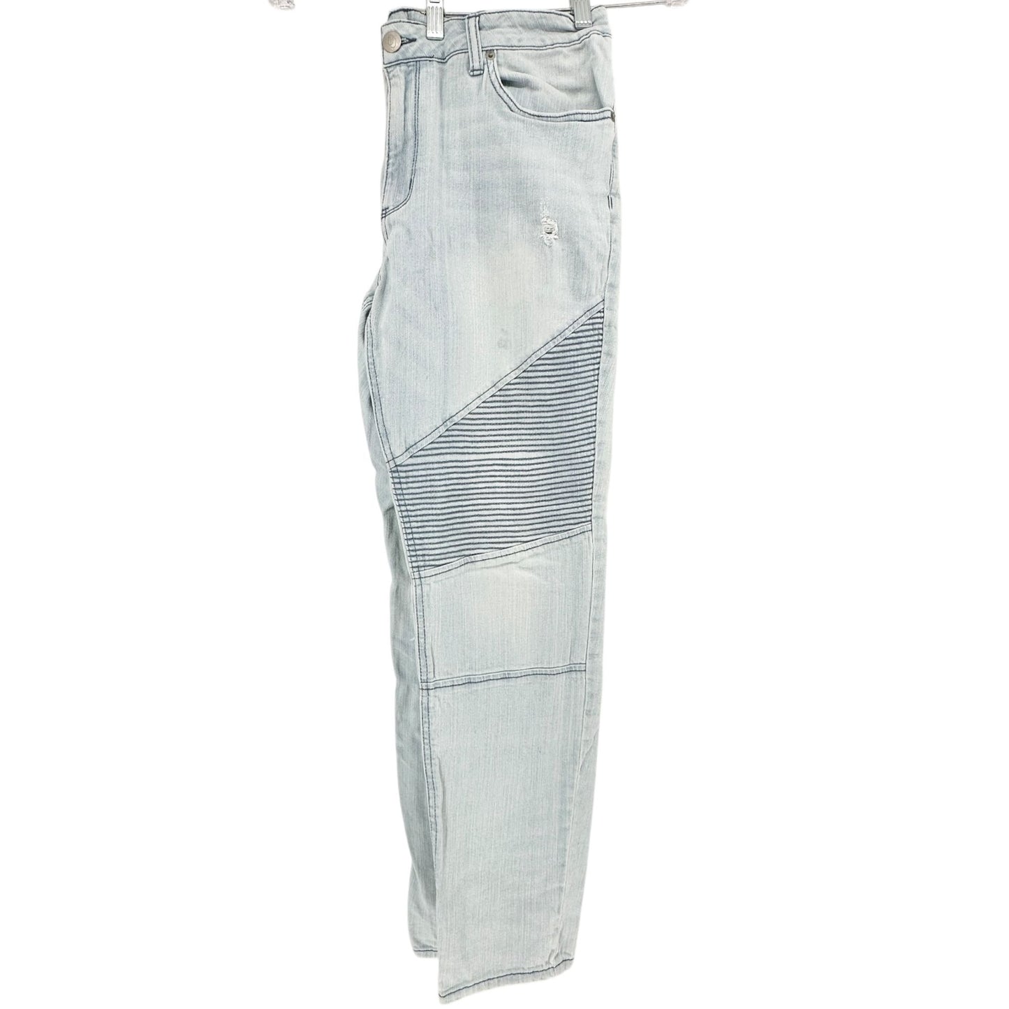 Original Use Jeans Mens 36 Light Wash Skinny Fit Distressed Detail Striped Panel