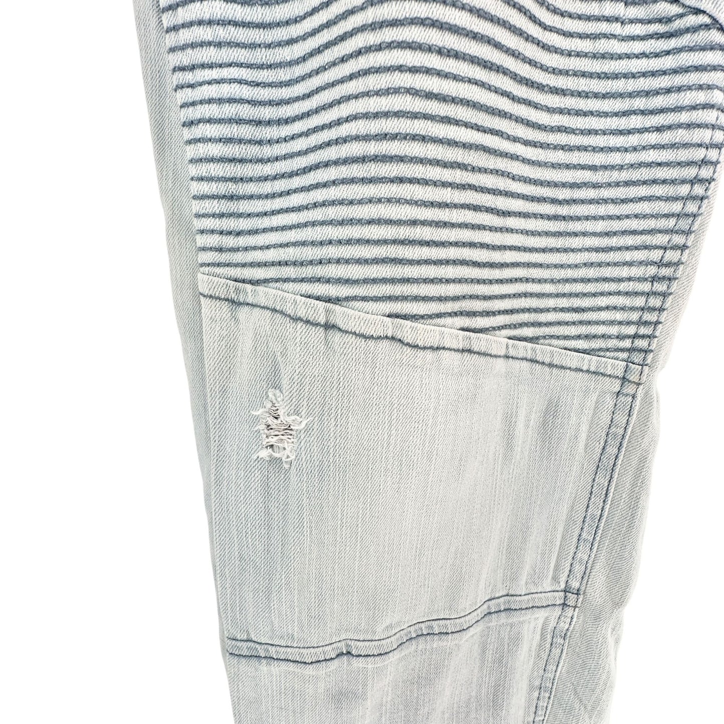 Original Use Jeans Mens 36 Light Wash Skinny Fit Distressed Detail Striped Panel