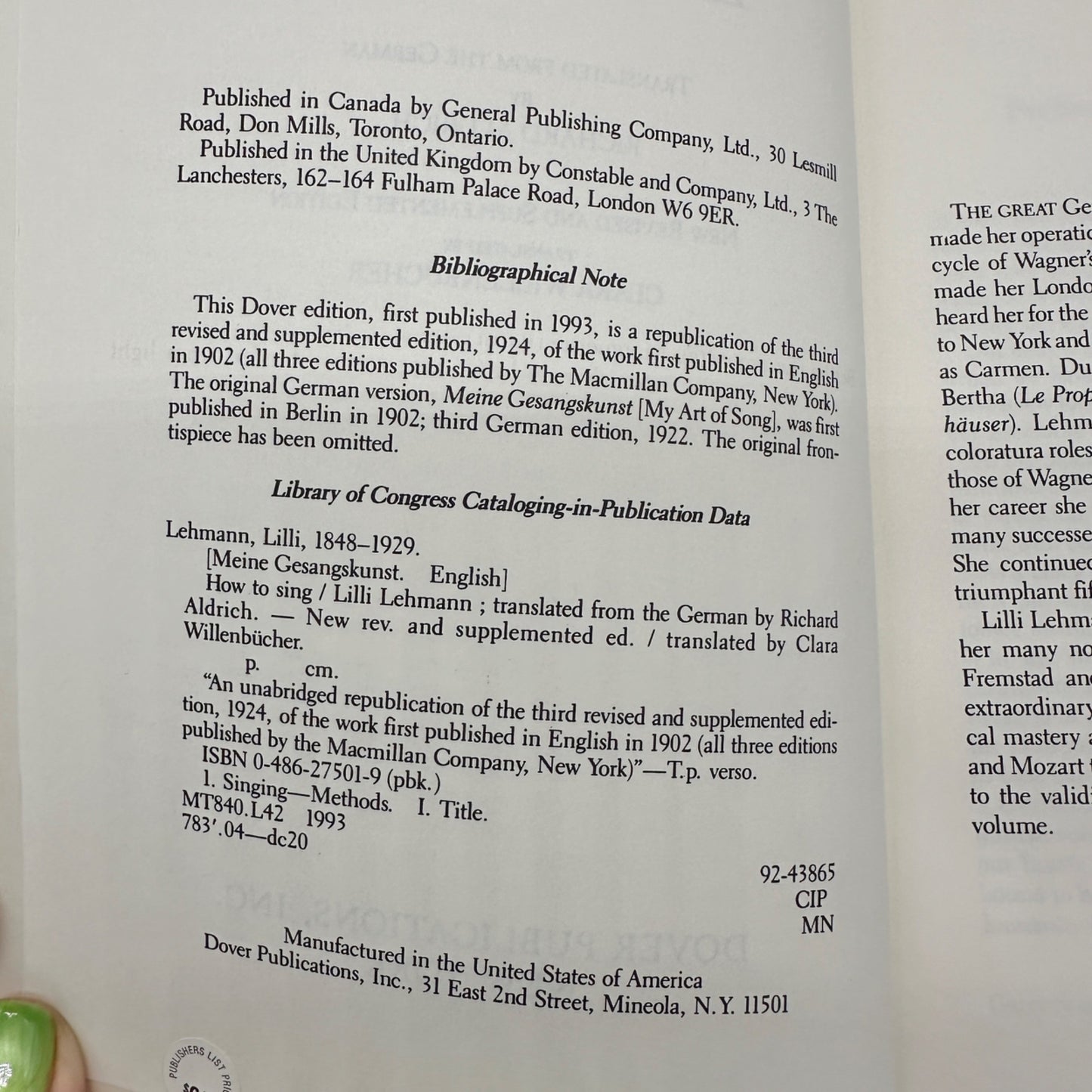 How To Sing 1993 Paperback With 51 Diagrams Music Examples by Lilli Lehmann