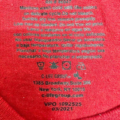 Chemistry Graphic T-Shirt L Red "I'm Just Here For The Food" SS Cotton Poly