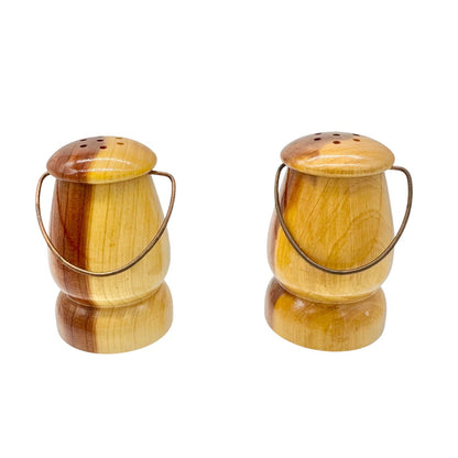 Wooden Oklahoma Salt and Pepper Shakers With Metal Handles Rustic Kitchen Decor