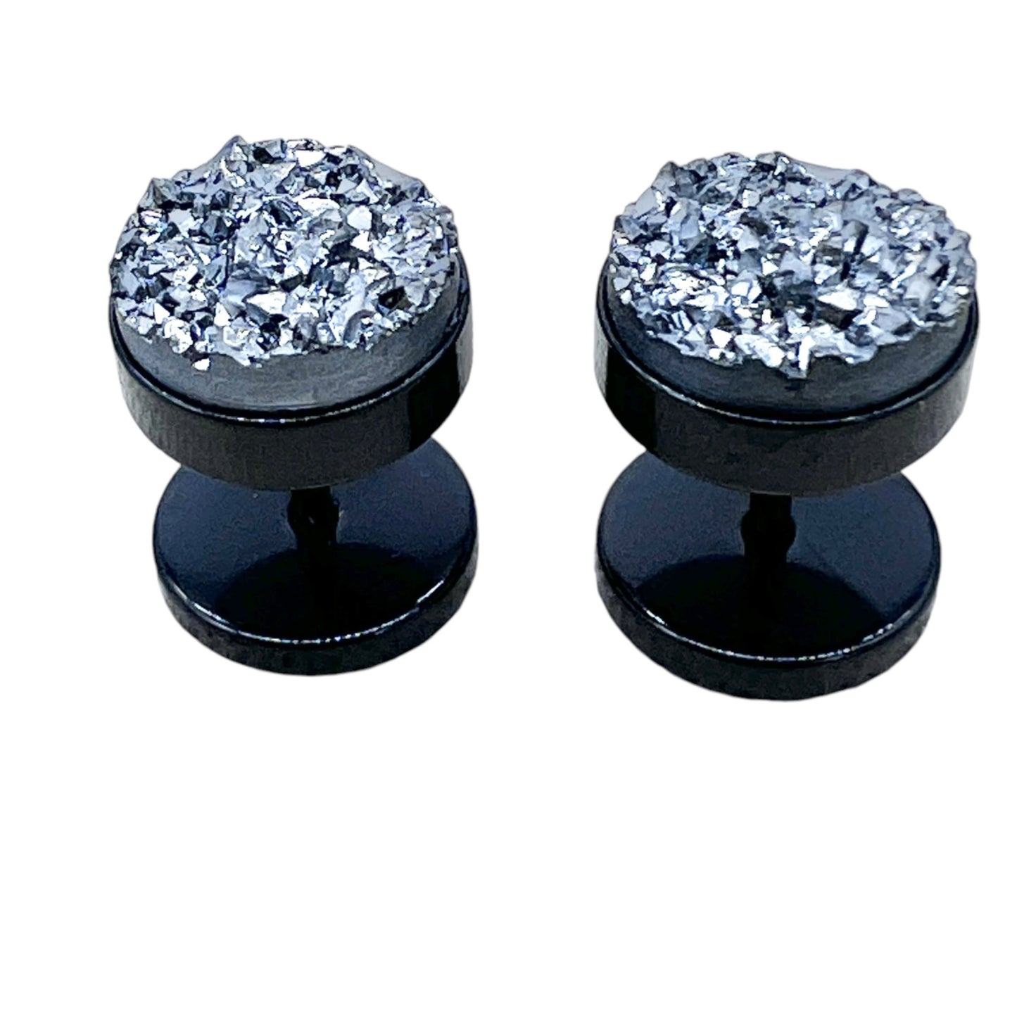 Black Crystal Cufflinks For Men Round Design Elegant and Stylish Formal Wear