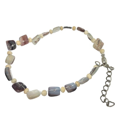 Pair of Beachy Bracelets Tan Browns Stone Like Beads