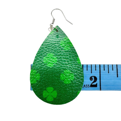 Two Pairs of St. Patrick's Day Earrings 1 Lips 1 Teardrop Shamrocks Plaid NEW