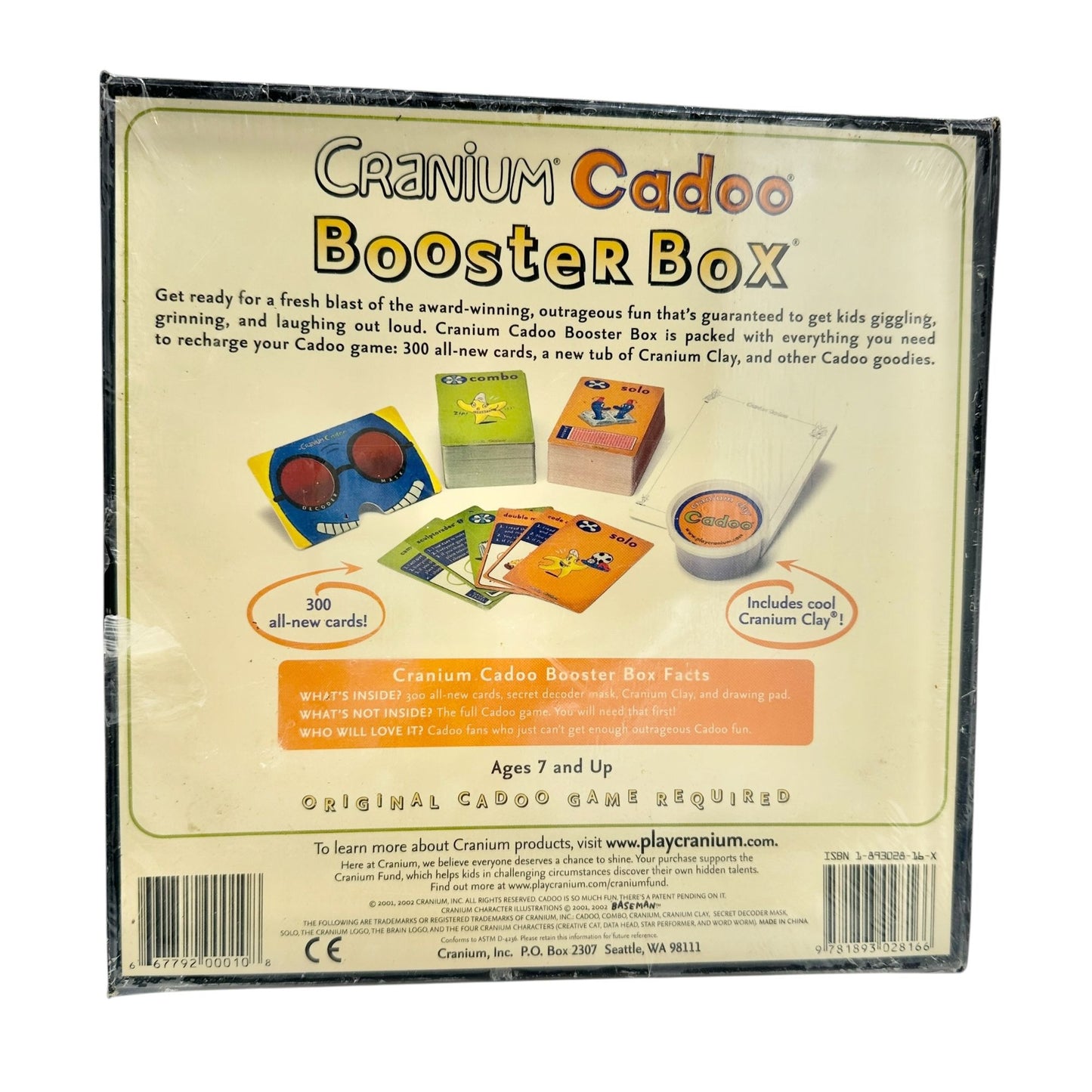 Cranium Cadoo Booster Box 300 All-New Cards Ages 7+ Requires Original Game NIP