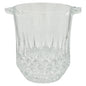 Lead Crystal Ice Bucket With Diamond Cut Pattern and Dual Handles Elegant