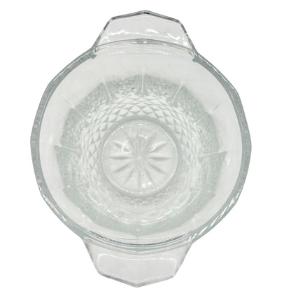 Lead Crystal Ice Bucket With Diamond Cut Pattern and Dual Handles Elegant