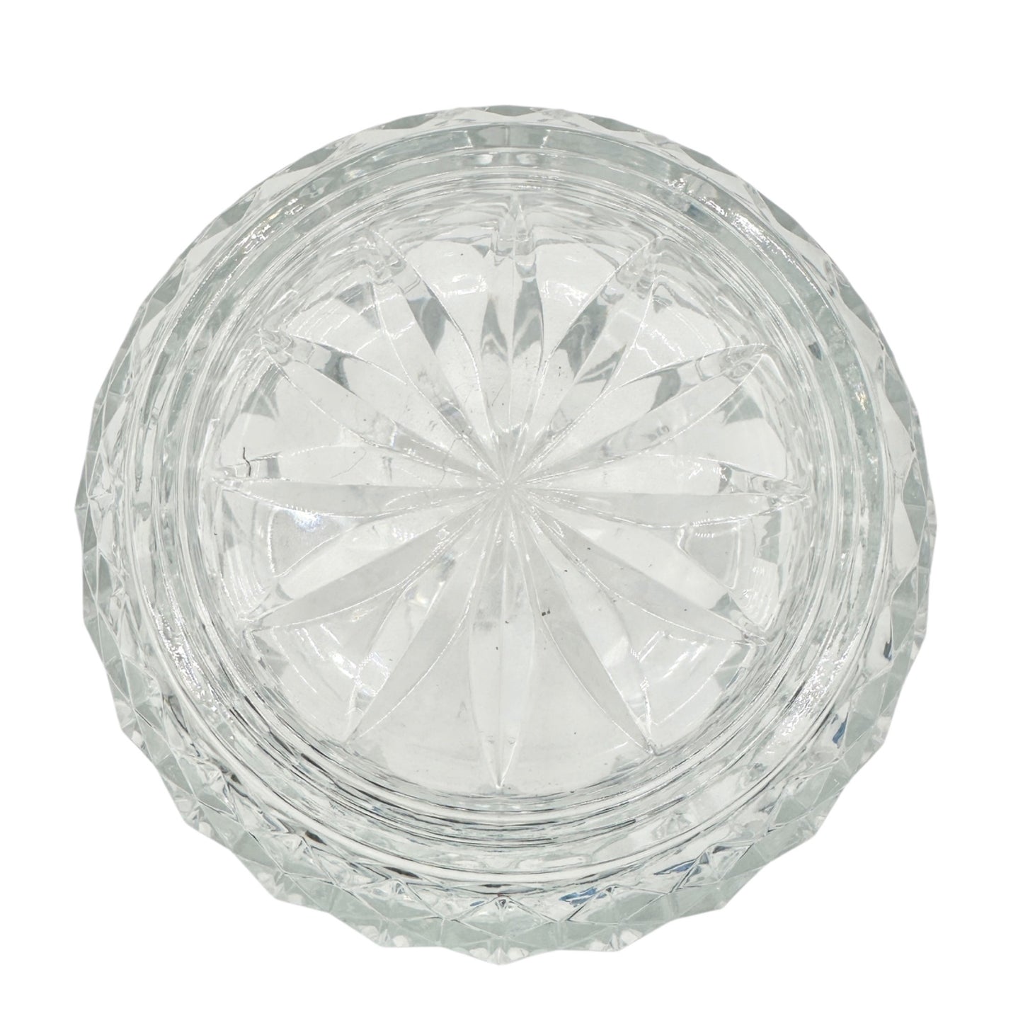 Lead Crystal Ice Bucket With Diamond Cut Pattern and Dual Handles Elegant