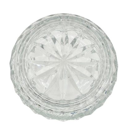 Lead Crystal Ice Bucket With Diamond Cut Pattern and Dual Handles Elegant
