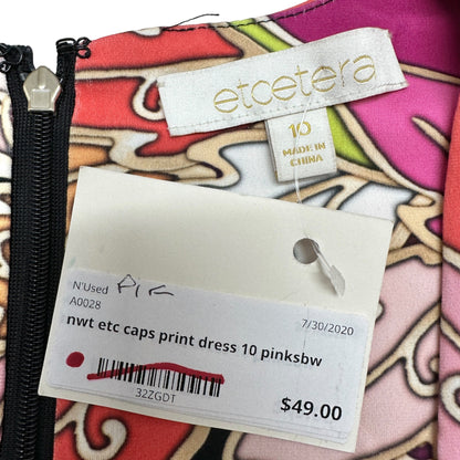 Etcetera Dress Womens 10 Abstract Multicolor Print Lined Sleeveless NWT