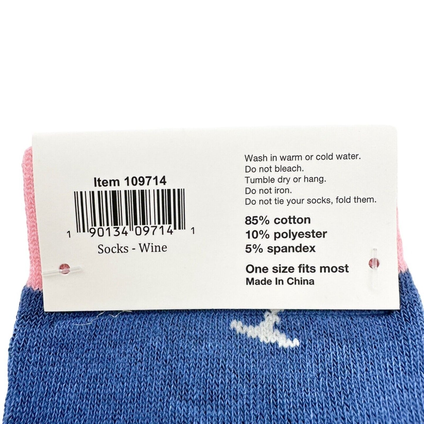 Primitives by Kathy Box Sign & Sock Set Sign 4.5x3 inch Pink Wine Goes Socks NWT