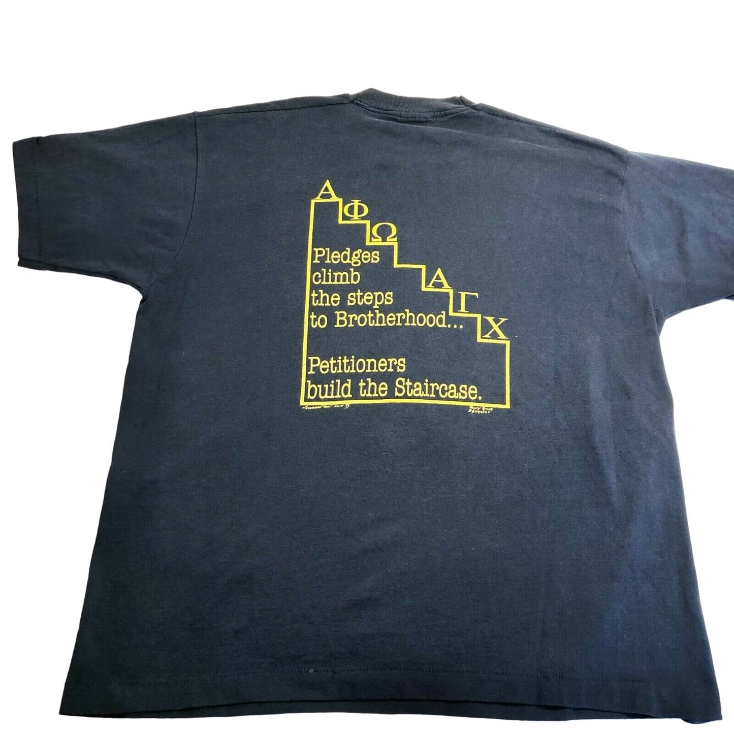 Alpha Gamma Chi Frostburg 1993 Blue XL T-Shirt Chartering Ceremony Vintage EUC