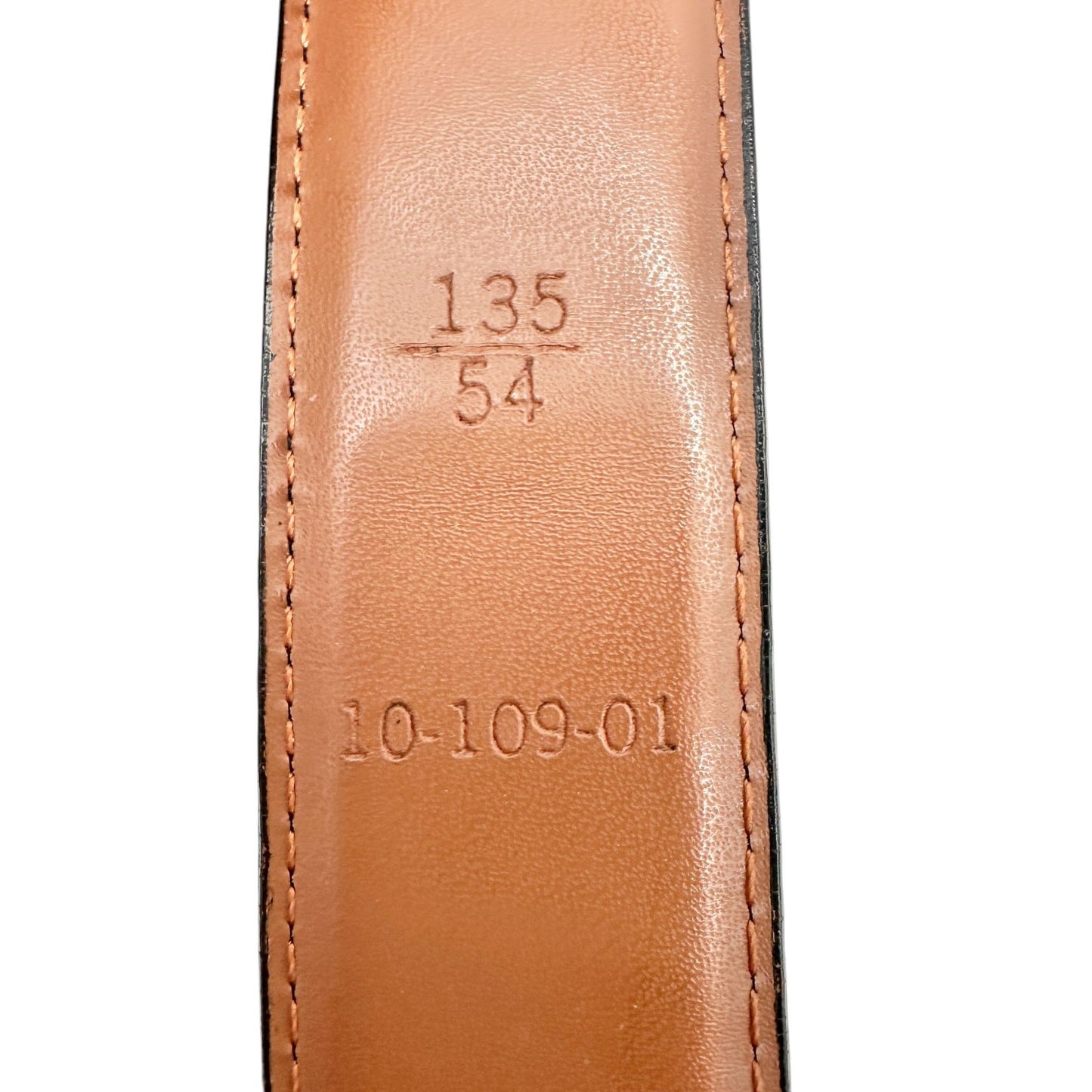 Davis Bros Belt Leather Black Glazed Cowhide With Gold Buckle Mens 135/54