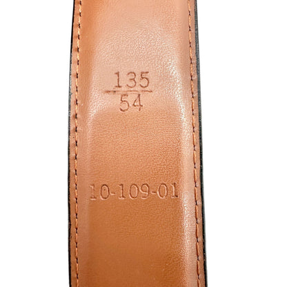 Davis Bros Belt Leather Black Glazed Cowhide With Gold Buckle Mens 135/54