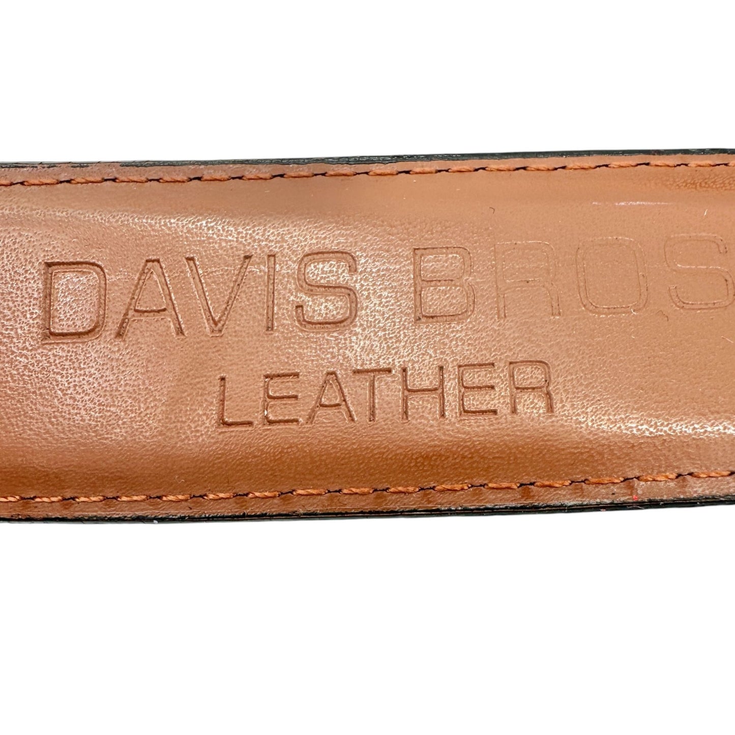 Davis Bros Belt Leather Black Glazed Cowhide With Gold Buckle Mens 135/54
